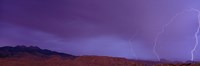 Clouds lightning over the mountains, Mt Four Peaks, Phoenix, Arizona, USA Fine Art Print