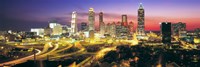 Skyline, Evening, Dusk, Illuminated, Atlanta, Georgia, USA, Fine Art Print