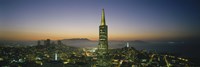 Transamerica Pyramid Lit Up at Dusk, San Francisco, California Fine Art Print