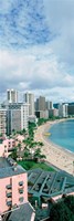 High angle view of a beach, Waikiki Beach, Honolulu, Oahu, Hawaii, USA Fine Art Print