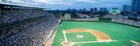 High angle view of spectators in a stadium, Wrigley Field, Chicago Cubs, Chicago, Illinois, USA Fine Art Print