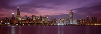 Chicago with Purple Night Sky