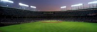 Spectators watching a baseball match in a stadium, Wrigley Field, Chicago, Cook County, Illinois, USA by Panoramic Images - 27" x 9"