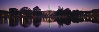 Reflection of a government building in a lake, Capitol Building, Washington DC, USA Fine Art Print