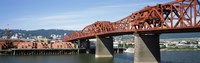Bascule bridge across a river, Broadway Bridge, Willamette River, Portland, Multnomah County, Oregon, USA Fine Art Print