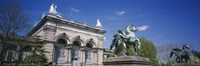 Low angle view of a statue in front of a building, Memorial Hall, Philadelphia, Pennsylvania, USA Fine Art Print