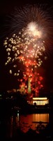 USA, Washington DC, Fireworks over Lincoln Memorial Fine Art Print