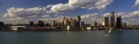 Buildings at the waterfront, Detroit River, Detroit, Wayne County, Michigan, USA Fine Art Print