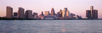 Detroit Skyline with Water by Panoramic Images - 27" x 9"