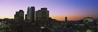 Silhouette of skyscrapers at dusk, City of Los Angeles, California, USA Fine Art Print