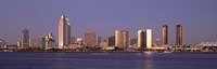 San Diego Skyline, California at dusk by Panoramic Images - 27" x 9"
