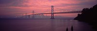 Bridge across a sea, Bay Bridge, San Francisco, California, USA Fine Art Print