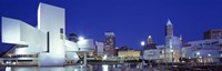 Buildings lit up, Cleveland, Ohio Fine Art Print