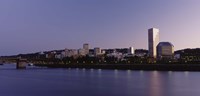 Buildings on the waterfront at dusk, Portland, Oregon Fine Art Print