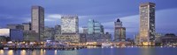 Panoramic View Of An Urban Skyline At Twilight, Baltimore, Maryland, USA by Panoramic Images - 27" x 9"