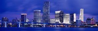 Miami skyline at night, Florida Fine Art Print