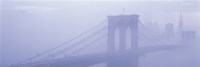 Brooklyn Bridge in the fog by Panoramic Images - 27" x 9"