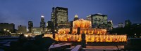 Buckingham Fountain Decorated For Christmas, Chicago, Illinois, USA Fine Art Print