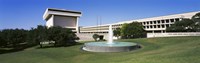 Fountain in front of a library, Lyndon Johnson Presidential Library and Museum, Austin, Texas, USA by Panoramic Images - 27" x 9"