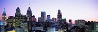 Philadehphia Skyline with Pink and Purple Sky Fine Art Print