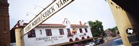 Low angle view of a commercial signboard, Fort Worth Stockyards, Fort Worth, Texas, USA Fine Art Print