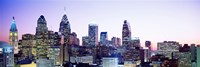 Philadelphia Lit Up At dusk Fine Art Print
