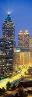 Skyscrapers lit up at night, Atlanta, Georgia, USA Fine Art Print