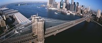 New York, Brooklyn Bridge, aerial Fine Art Print