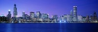 Bright Blue View of Chicago from the Water Fine Art Print