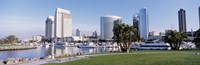 Panoramic View Of Marina Park And City Skyline, San Diego, California, USA by Panoramic Images - 27" x 9"