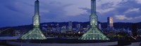 Towers Lit Up At Dusk, Convention Center, Portland, Oregon, USA Fine Art Print