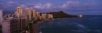 High Angle View Of Buildings On The Beach, Waikiki Beach, Oahu, Honolulu, Hawaii, USA Fine Art Print