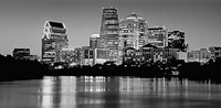 USA, Texas, Austin, Panoramic view of a city skyline (Black And White) by Panoramic Images - 27" x 13"