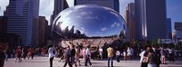 USA, Illinois, Chicago, Millennium Park, SBC Plaza, Tourists walking in the park Fine Art Print