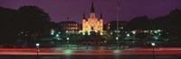 Buildings lit up at night, Jackson Square, St. Louis Cathedral, French Quarter, New Orleans, Louisiana, USA Framed Print