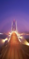 High angle view of suspension bridge, Oakland Bay Bridge, San Francisco, California, USA Fine Art Print