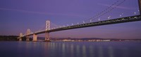 Low angle view of a bridge at dusk, Oakland Bay Bridge, San Francisco, California, USA Fine Art Print