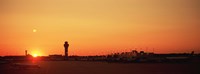 Sunset Over An Airport, O'Hare International Airport, Chicago, Illinois, USA Fine Art Print