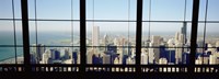 High angle view of a city as seen through a window, Chicago, Illinois, USA Fine Art Print