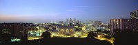 High Angle View Of A City Lit Up At Dusk, Kansas City, Missouri Fine Art Print
