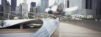 Footbridge in a park, Millennium Park, Chicago, Illinois, USA Fine Art Print