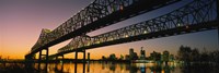 Low angle view of a bridge across a river, New Orleans, Louisiana, USA Fine Art Print