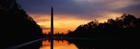 Silhouette of an obelisk at dusk, Washington Monument, Washington DC, USA Fine Art Print