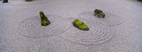 High angle view of moss on three stones in a Zen garden, Washington Park, Portland, Oregon, USA by Panoramic Images - 27" x 9" - $28.99