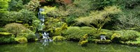 Waterfall in a garden, Japanese Garden, Washington Park, Portland, Oregon, USA Fine Art Print