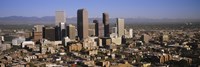 Denver Skyscrapers with mountains in the background, Colorado Fine Art Print