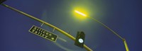 Low angle view of traffic light and a street sign, Silicon Valley, San Francisco, California, USA Fine Art Print