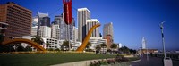 Low angle view of a sculpture in front of buildings, San Francisco, California, USA Fine Art Print