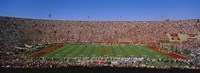 High angle view of a football stadium full of spectators, Los Angeles Memorial Coliseum, City of Los Angeles, California, USA Fine Art Print