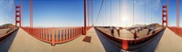 Group of people on a suspension bridge, Golden Gate Bridge, San Francisco, California, USA Fine Art Print